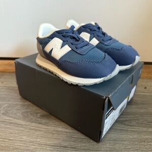 New Balance Kids Navy and White Sneakers
